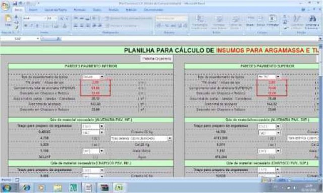 Planilha Excel P Cálculo De Materiais Construção Civil Por R1990 7071