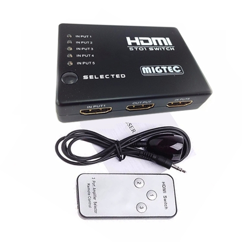 Chaveador HDMI 5x1 1080P com Remoto - DK501 