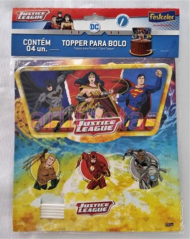 Topper/ Topo para bolo Liga da Justiça por R$26,90