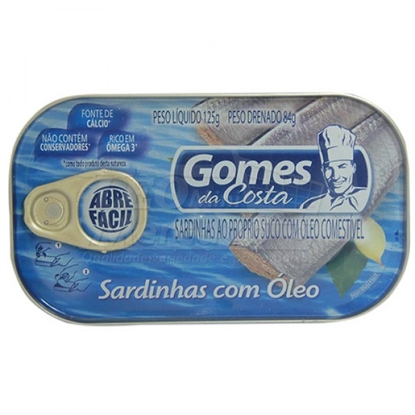 Sardinha Com Oleo Gomes Da Costa 125g Por R 3 79