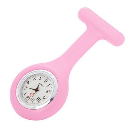 Relógio de Lapela de Silicone P/Enfermagem ROSA